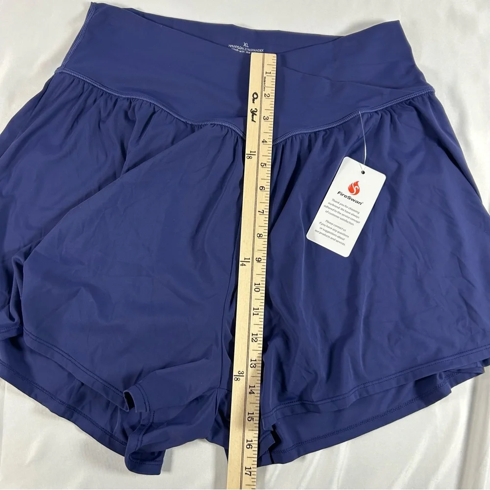 FireSwan‎ Women's Athletic Shorts, Navy Blue, Size XL